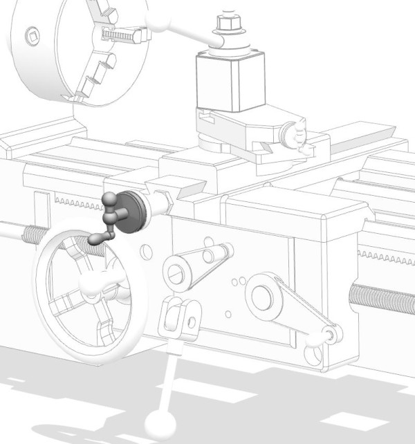فرمان دستی برای کنترل و حرکت دادن ابزار در دستگاه تراش اونیورسال